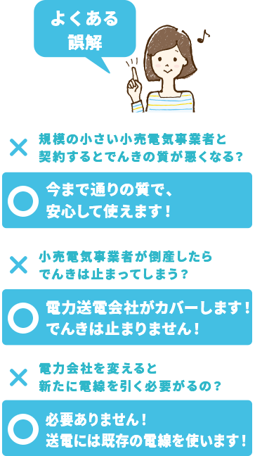 変わらない品質の電気